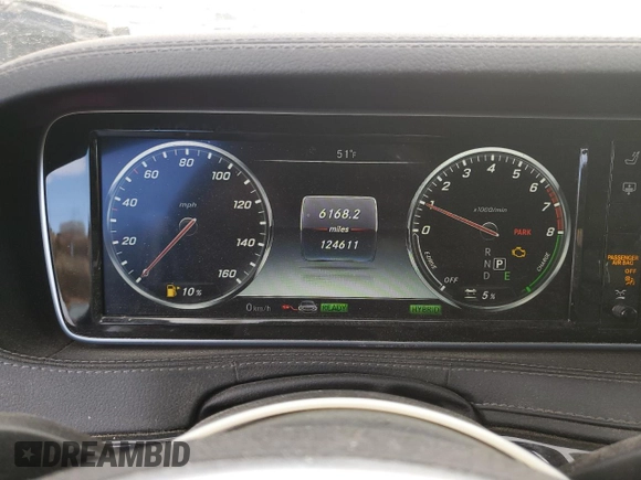2017 Mercedes-Benz S 550e with VIN WDDUG6DB2HA299840, listed as a Copart auction lot 80257744 with 124,611 mi miles and Salvage Title. Bid and sale history available at DreamBid. Image 9.