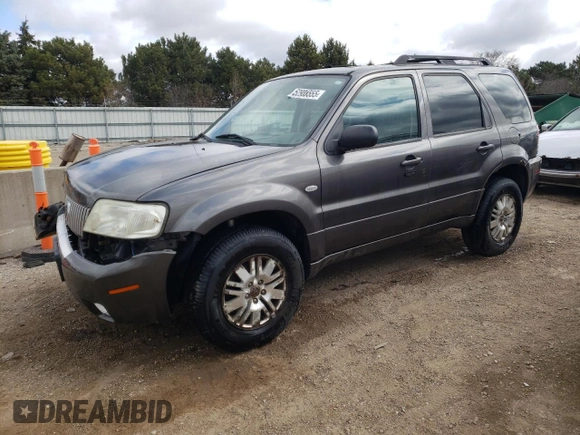 2005 Mercury Mariner Luxury z VIN 4M2YU57185DJ27043, wystawiony jako Copart lot #52980555 z przebiegiem 152 406 mil mil oraz Szkoda całkowita • Salvage title. Historia ofert i sprzedaży dostępna na DreamBid. Obrazek 1.