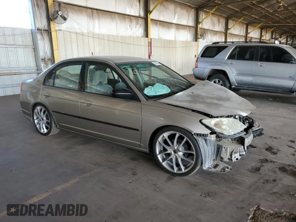 2004 Honda Civic LX with VIN 2HGES15534H534008, listed as a Copart auction lot 45570955 with 209,480 mi miles and Salvage Title. Bid and sale history available at DreamBid. Image 4.