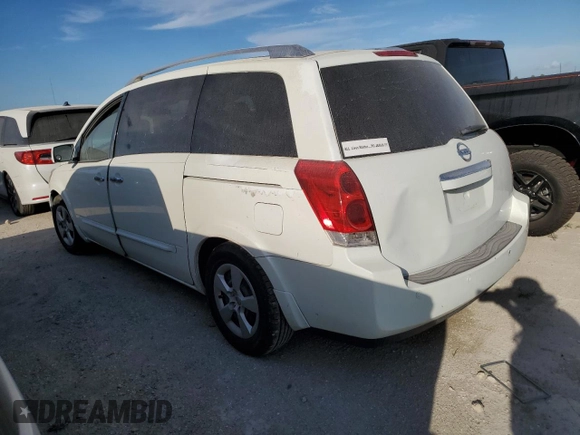 2007 Nissan Quest S with VIN 5N1BV28U47N120549, listed as a Copart auction lot 75402054 with 0 mi miles and Salvage Title. Bid and sale history available at carsss.com. Image 2.