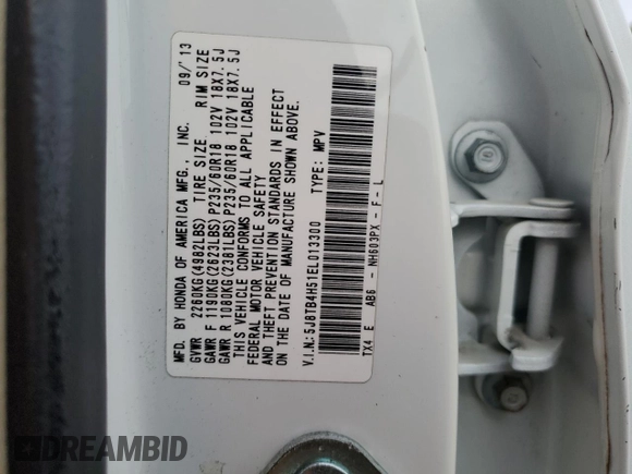 2014 Acura RDX Technology z VIN 5J8TB4H51EL013300, wystawiony jako Copart lot #58399075 z przebiegiem 142 592 mil mil oraz Szkoda całkowita • Salvage title. Historia ofert i sprzedaży dostępna na DreamBid. Obrazek 13.