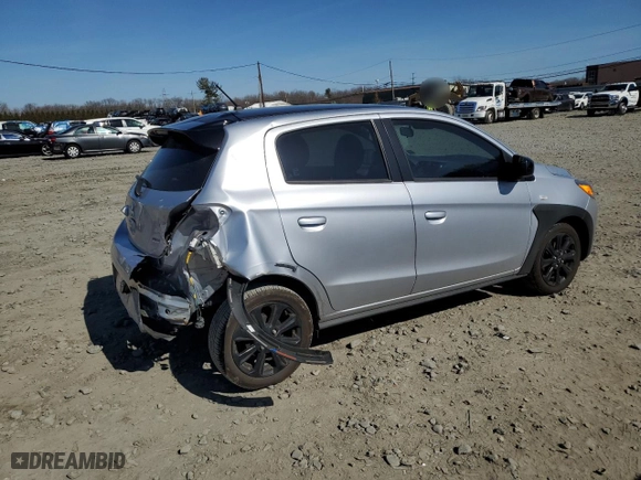 2024 Mitsubishi Mirage Black Edition with VIN ML32AWHJ8RH005552, listed as a Copart auction lot 48792135 with 10,823 mi miles and Salvage Title. Bid and sale history available at carsss.com. Image 3.