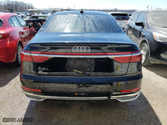 2019 Audi A8 L with VIN WAU8DAF88KN011860, listed as a Copart auction lot 48311395 with 45,606 mi miles and Salvage Title. Bid and sale history available at carsss.com. Image 6.