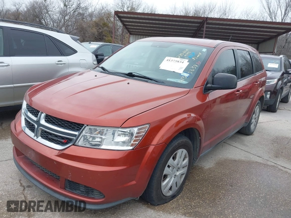 2014 Dodge Journey American Value Pkg with VIN 3C4PDCAB7ET258997, listed as a IAAI auction lot 41375834 with 230,868 mi miles. Bid and sale history available at carsss.com. Image 2.