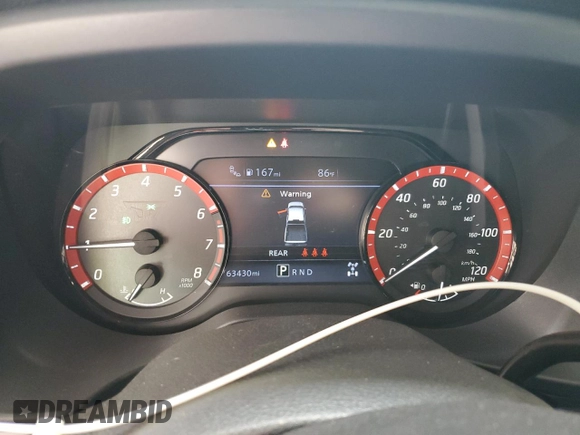 2021 Nissan Titan SV with VIN 1N6AA1ED7MN530751, listed as a Copart auction lot 62183225 with 63,430 mi miles and Salvage title. Bid and sale history available at DreamBid. Image 9.