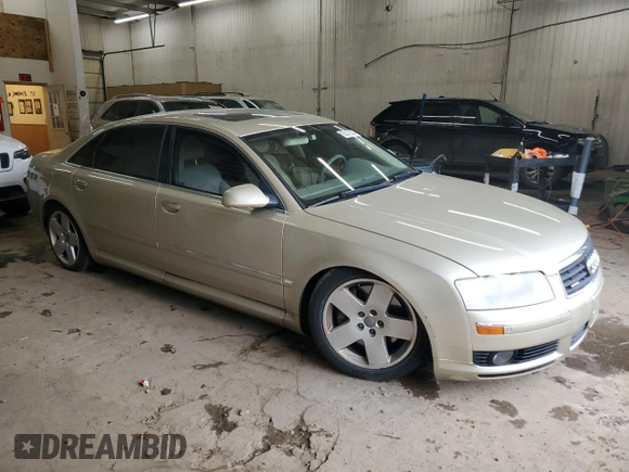 2005 Audi A8 L with VIN WAUML44EX5N009155, listed as a Copart auction lot 83332304 with Not Provided miles and Clean Title. Bid and sale history available at carsss.com. Image 4.