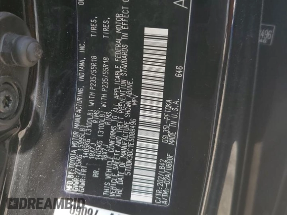 2014 Toyota Sienna Ltd with VIN 5TDDK3DC1ES088496, listed as a Copart auction lot 53710935 with 178,614 mi miles and Clean Title. Bid and sale history available at carsss.com. Image 13.
