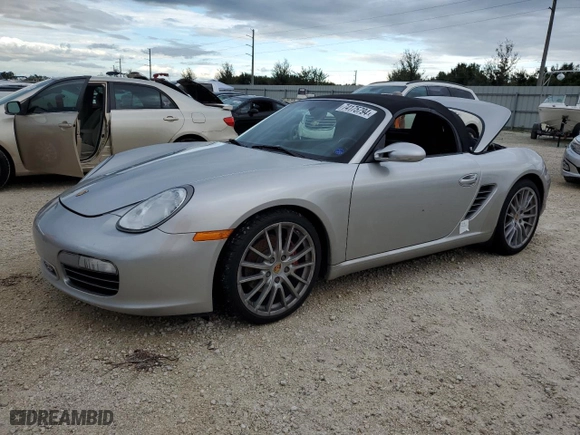 2007 Porsche Boxster S with VIN WP0CB29857U730730, listed as a Copart auction lot 74175794 with 0 mi miles and Salvage Title. Bid and sale history available at carsss.com. Image 1.