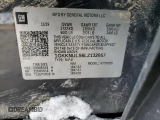 2020 GMC Acadia SLT with VIN 1GKKNULS6LZ132957, listed as a Copart auction lot 44525725 with 140,060 mi miles and Salvage Title. Bid and sale history available at DreamBid. Image 13.