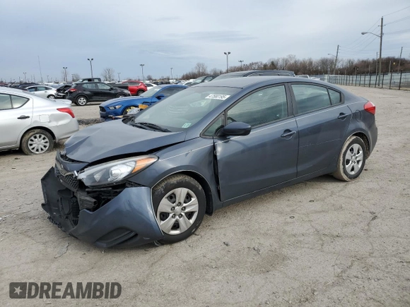 2016 Kia Forte LX with VIN KNAFK4A62G5567870, listed as a Copart auction lot 47580195 with 105,100 mi miles and Clean Title. Bid and sale history available at carsss.com. Image 1.