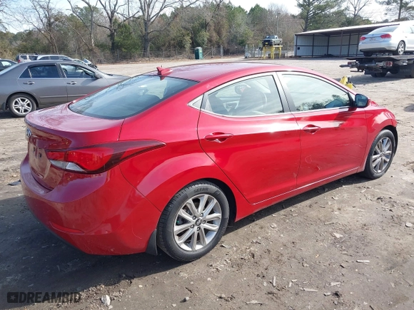 2016 Hyundai Elantra SE with VIN KMHDH4AE7GU598758, listed as a IAAI auction lot 38306152 with 103,202 mi miles. Bid and sale history available at carsss.com. Image 4.