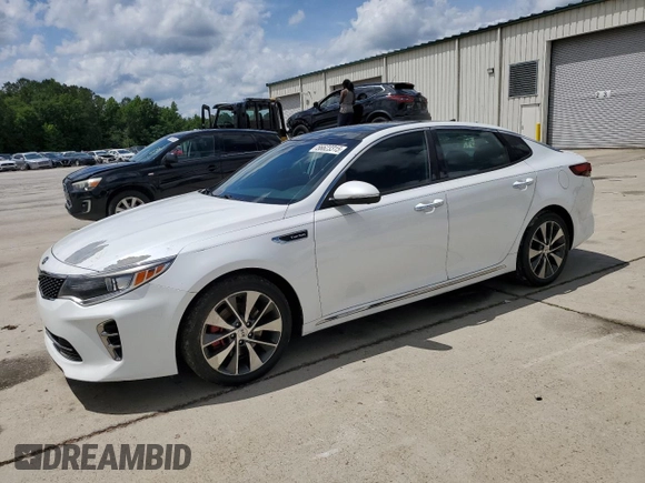 2016 Kia Optima SXL Turbo with VIN 5XXGV4L21GG015880, listed as a Copart auction lot 56623315 with 134,632 mi miles and Salvage title. Bid and sale history available at DreamBid. Image 1.