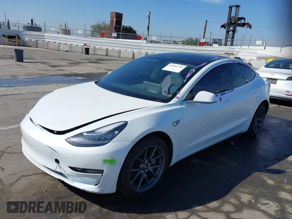 2020 Tesla Model 3 Standard Range Plus with VIN 5YJ3E1EA4LF805205, listed as a IAAI auction lot 41850744 with Not Provided miles. Bid and sale history available at carsss.com. Image 18.