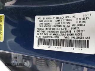 2015 Honda Accord LX with VIN 1HGCR2F33FA060181, listed as a IAAI auction lot 41370624 with 73,975 mi miles and . Bid and sale history available at DreamBid. Image 9.