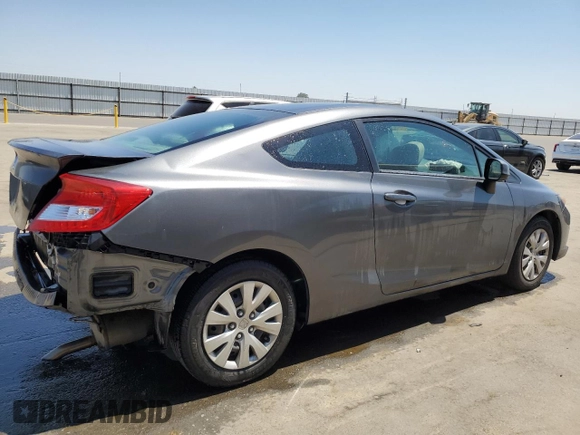 2012 Honda Civic Cpe LX with VIN 2HGFG3B59CH532249, listed as a Copart auction lot 65848414 with 80,214 mi miles and Salvage Title. Bid and sale history available at carsss.com. Image 3.