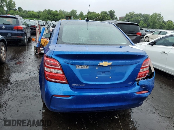 2017 Chevrolet Sonic LT with VIN 1G1JD5SG6H4173423, listed as a Copart auction lot 60721595 with 99,860 mi miles and Salvage title. Bid and sale history available at DreamBid. Image 6.