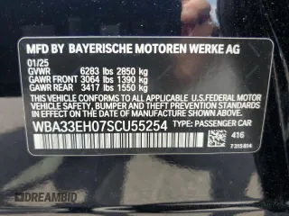 2025 BMW 7 Series 740i xDrive with VIN WBA33EH07SCU55254, listed as a Copart auction lot 62841015 with 4,314 mi miles and Clean title. Bid and sale history available at DreamBid. Image 13.
