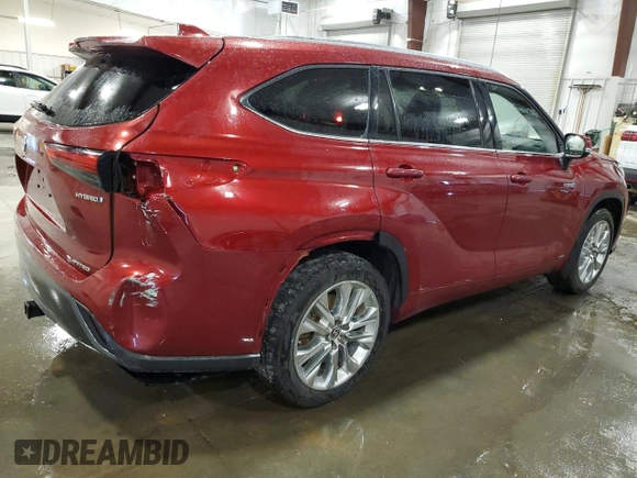 2020 Toyota Highlander Hybrid Limited with VIN 5TDXBRCH8LS009965, listed as a Copart auction lot 61006795 with 98,970 mi miles and Salvage title. Bid and sale history available at DreamBid. Image 3.