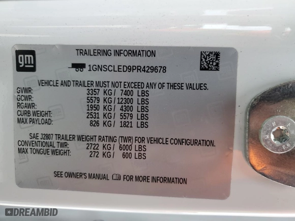 2023 Chevrolet Tahoe Commercial with VIN 1GNSCLED9PR429678, listed as a Copart auction lot 41822665 with 0 mi miles and Salvage Title. Bid and sale history available at carsss.com. Image 13.