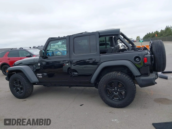 2018 Jeep Wrangler Unlimited Sport S with VIN 1C4HJXDG8JW105612, listed as a IAAI auction lot 42420765 with 54,873 mi miles and . Bid and sale history available at DreamBid. Image 13.