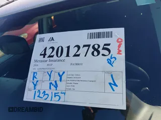 2016 Jeep Patriot Sport SE with VIN 1C4NJPBA5GD722505, listed as a IAAI auction lot 42012785 with Not Provided miles and . Bid and sale history available at carsss.com. Image 13.