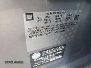 2017 Buick LaCrosse Essence with VIN 1G4ZP5SS4HU192361, listed as a Copart auction lot 69998994 with 35,149 mi miles and Salvage Title. Bid and sale history available at carsss.com. Image 12.