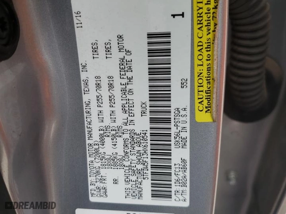 2017 Toyota Tundra 4WD SR5 with VIN 5TFDW5F13HX610541, listed as a Copart auction lot 45910265 with 131,651 mi miles and Salvage Title. Bid and sale history available at carsss.com. Image 12.