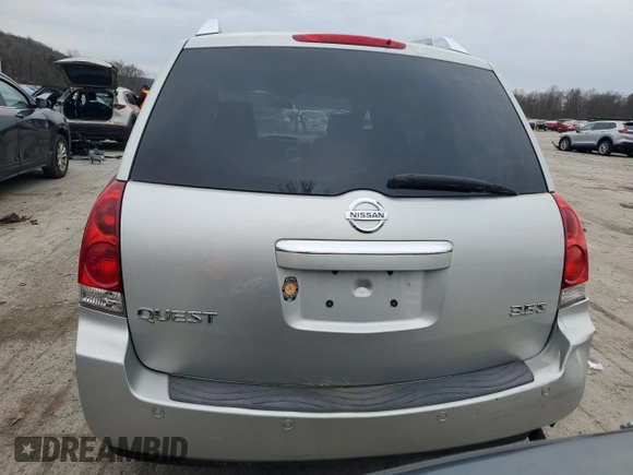 2009 Nissan Quest S with VIN 5N1BV28U99N106407, listed as a Copart auction lot 82570734 with 140,772 mi miles and Salvage Title. Bid and sale history available at carsss.com. Image 6.