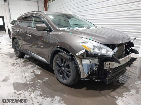 2017 Nissan Murano SL with VIN 5N1AZ2MH5HN181693, listed as a IAAI auction lot 41592637 with 90,770 mi miles. Bid and sale history available at carsss.com. Image 1.