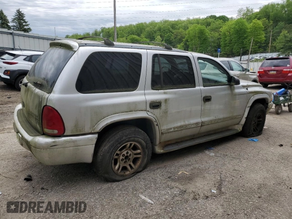 2003 Dodge Durango SLT with VIN 1D4HS48Z63F596484, listed as a Copart auction lot 43329125 with 187,608 mi miles and Salvage title. Bid and sale history available at DreamBid. Image 3.