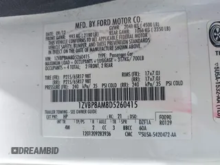2013 Ford Mustang V6 z VIN 1ZVBP8AM8D5260415, wystawiony jako IAAI lot #40332516 z przebiegiem 200 953 mil mil oraz . Historia ofert i sprzedaży dostępna na DreamBid. Obrazek 9.