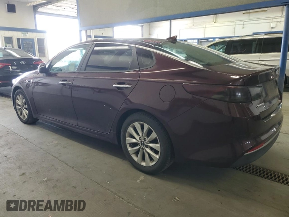 2018 Kia Optima LX with VIN 5XXGT4L33JG265983, listed as a Copart auction lot 53722745 with 82,233 mi miles and Salvage title. Bid and sale history available at DreamBid. Image 2.
