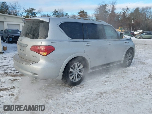 2017 Infiniti QX80 with VIN JN8AZ2NE9H9158598, listed as a IAAI auction lot 41326752 with 124,906 mi miles. Bid and sale history available at carsss.com. Image 4.