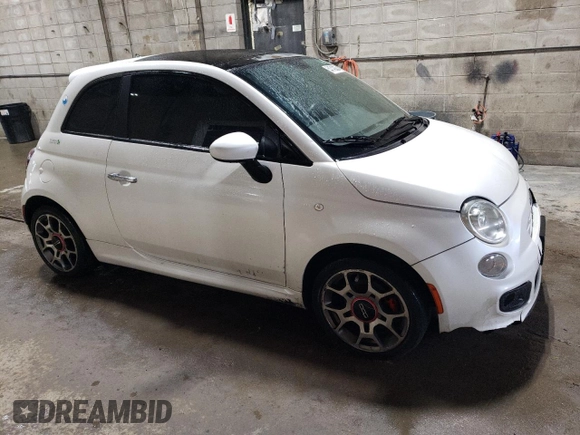 2013 FIAT 500 Sport with VIN 3C3CFFBR1DT554123, listed as a Copart auction lot 54749385 with 137,875 mi miles and Clean Title. Bid and sale history available at carsss.com. Image 4.