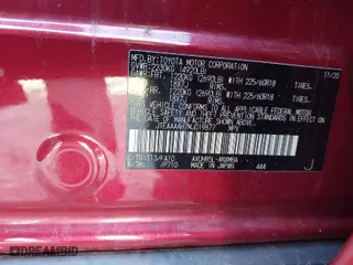 2021 Toyota Venza LE with VIN JTEAAAAH7MJ019877, listed as a IAAI auction lot 41474635 with 162,160 mi miles. Bid and sale history available at carsss.com. Image 9.