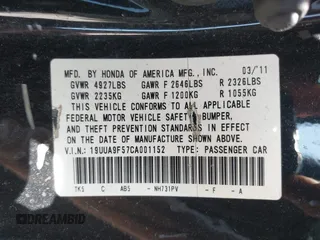 2012 Acura TL Technology z VIN 19UUA9F57CA001152, wystawiony jako IAAI lot #42241752 z przebiegiem 201 884 mil mil oraz . Historia ofert i sprzedaży dostępna na DreamBid. Obrazek 9.
