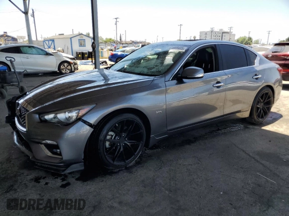 2019 Infiniti Q50 Luxe with VIN JN1EV7AP8KM514432, listed as a Copart auction lot 61669405 with 49,753 mi miles and Salvage title. Bid and sale history available at DreamBid. Image 1.