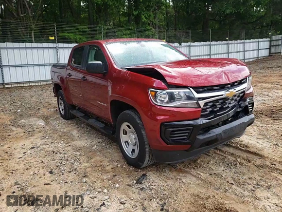2021 Chevrolet Colorado 2WD Work Truck with VIN 1GCGSBEA9M1293385, listed as a Copart auction lot 55382135 with 39,287 mi miles and Salvage title. Bid and sale history available at DreamBid. Image 13.