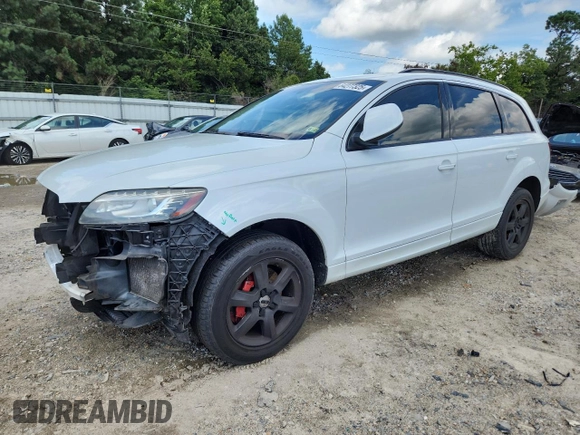 2014 Audi Q7 Premium Plus z VIN WA1LGAFE3ED003650, wystawiony jako Copart lot #64277325 z przebiegiem 167 169 mil mil oraz Szkoda całkowita • Salvage title. Historia ofert i sprzedaży dostępna na DreamBid. Obrazek 1.