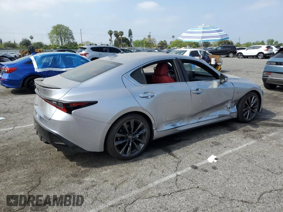 2024 Lexus IS 350 F Sport with VIN JTHGZ1B23R5081759, listed as a Copart auction lot 58436035 with 8,348 mi miles and Salvage title. Bid and sale history available at DreamBid. Image 3.