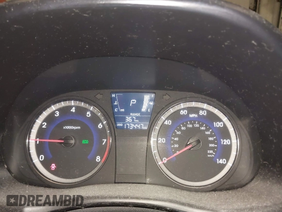 2013 Hyundai Accent SE with VIN KMHCU5AE6DU097353, listed as a IAAI auction lot 41937225 with 173,447 mi miles. Bid and sale history available at carsss.com. Image 7.