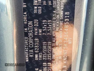 2025 Kia Carnival SX Prestige with VIN KNDNE5K34S6485318, listed as a Copart auction lot 81032144 with 12 mi miles and Salvage Title. Bid and sale history available at carsss.com. Image 13.