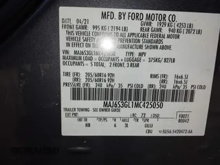 2021 Ford EcoSport SE z VIN MAJ6S3GL1MC425050, wystawiony jako IAAI lot #41808554 z przebiegiem 63 785 mil mil oraz . Historia ofert i sprzedaży dostępna na DreamBid. Obrazek 9.