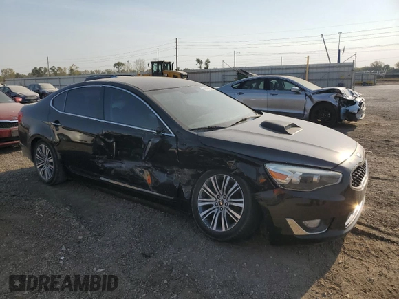 2015 Kia Cadenza Premium with VIN KNALN4D75F5188665, listed as a Copart auction lot 74583834 with 132,377 mi miles and Salvage Title. Bid and sale history available at carsss.com. Image 4.