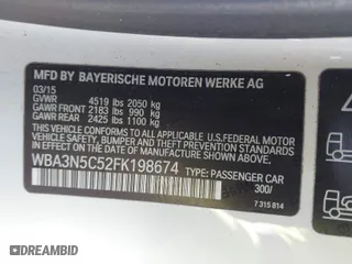 2015 BMW 4 Series 428i xDrive with VIN WBA3N5C52FK198674, listed as a IAAI auction lot 41600235 with 62,442 mi miles. Bid and sale history available at carsss.com. Image 9.