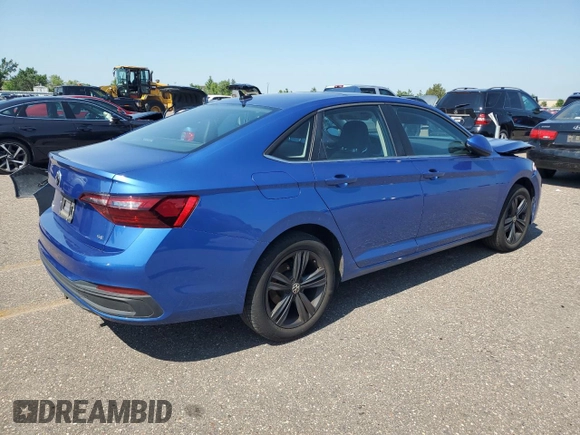 2022 Volkswagen Jetta SE with VIN 3VW7M7BU4NM023035, listed as a Copart auction lot 62234935 with 23,435 mi miles and Salvage title. Bid and sale history available at DreamBid. Image 3.