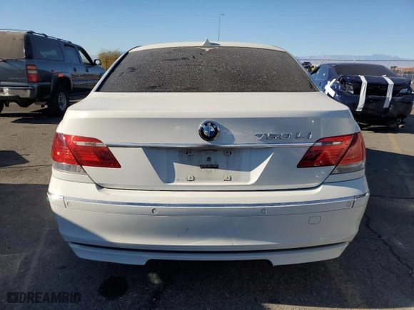 2006 BMW 7 Series 750Li with VIN WBAHN83506DT60958, listed as a Copart auction lot 88571665 with 161,779 mi miles and Salvage Title. Bid and sale history available at carsss.com. Image 6.