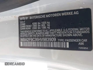 2017 BMW 2 Series 230i с VIN WBA2F9C36HV983909, выставлен на аукционе IAAI как лот 42180503 с пробегом 44 037 миль миль и . История ставок и продаж доступна на DreamBid. Изображение 9.