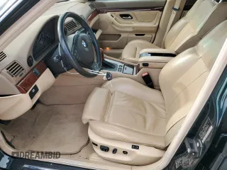2001 BMW 7 Series 740iA with VIN WBAGG83401DN86357, listed as a Copart auction lot 49689955 with 0 mi miles and Salvage Title. Bid and sale history available at carsss.com. Image 8.