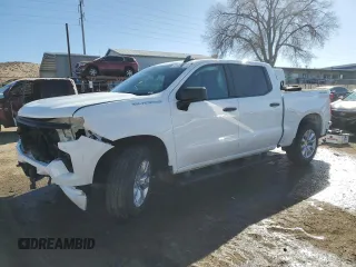 2023 Chevrolet Silverado 1500 Custom with VIN 3GCPDBEK7PG159113, listed as a Copart auction lot 89026075 with 27,447 mi miles and Salvage Title. Bid and sale history available at DreamBid. Image 1.